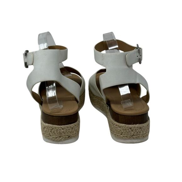 Soda Off White Wedge Open Toe Ankle Strap Sandals size 9 - Picture 4 of 10